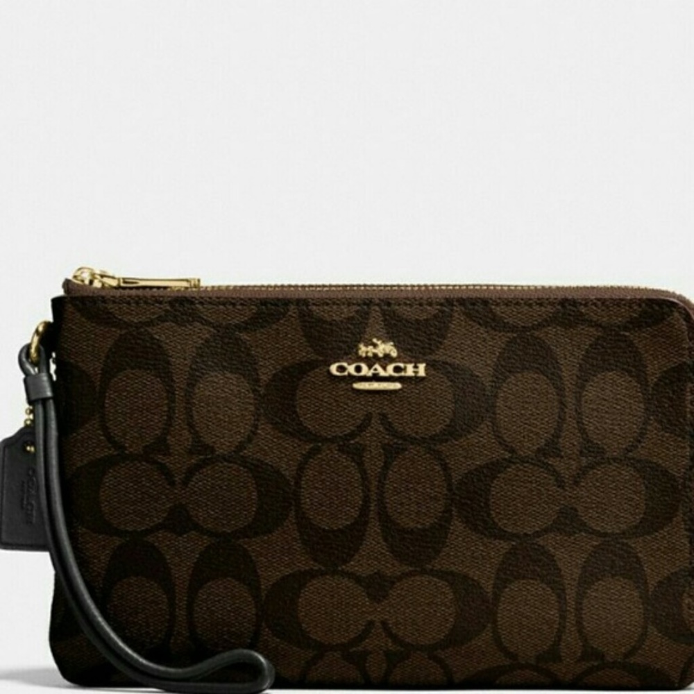 Coach Double Zipper Large Wristlet